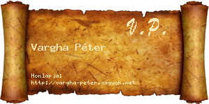 Vargha Péter névjegykártya